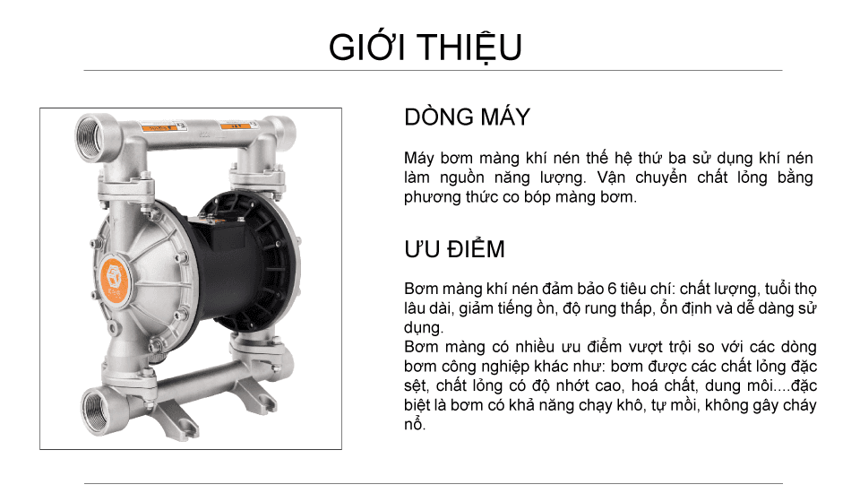 Bơm Màng Khí Nén GODO QBY3-32-40 INOX