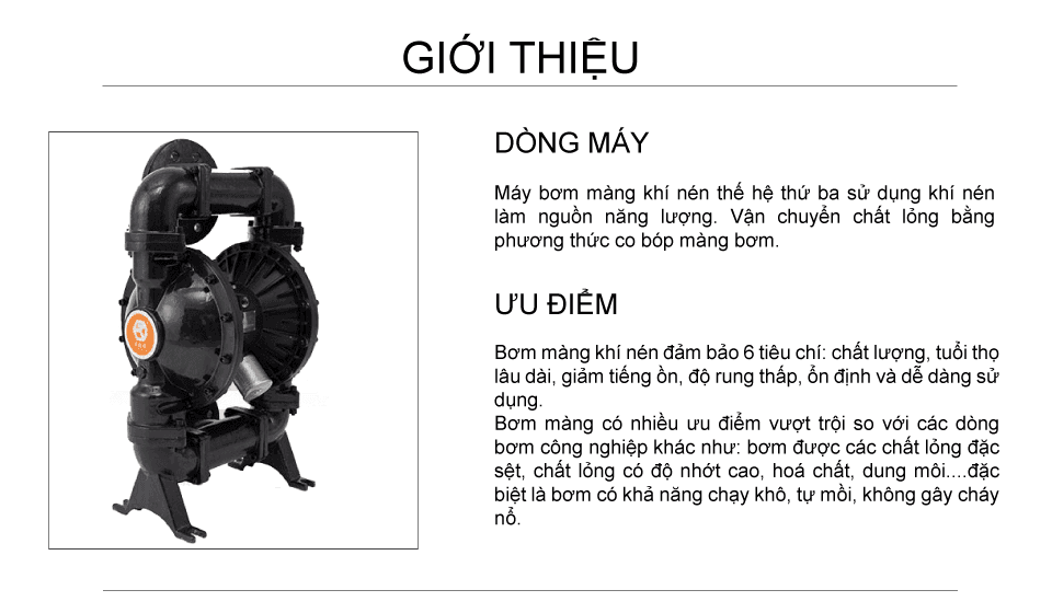 Bơm Màng Khí Nén GODO QBY3-80 Gang