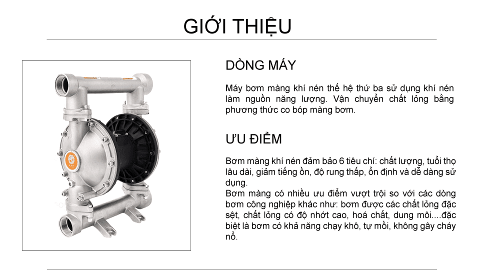 Bơm Màng Khí Nén GODO QBY3-50-65 INOX