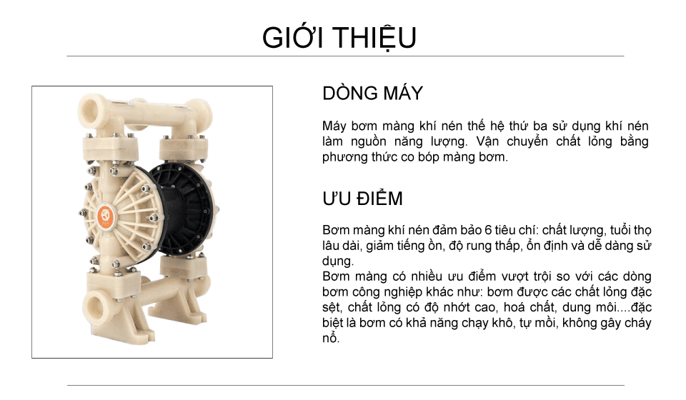 Bơm Màng Khí Nén GODO QBY3-65 TEFLON