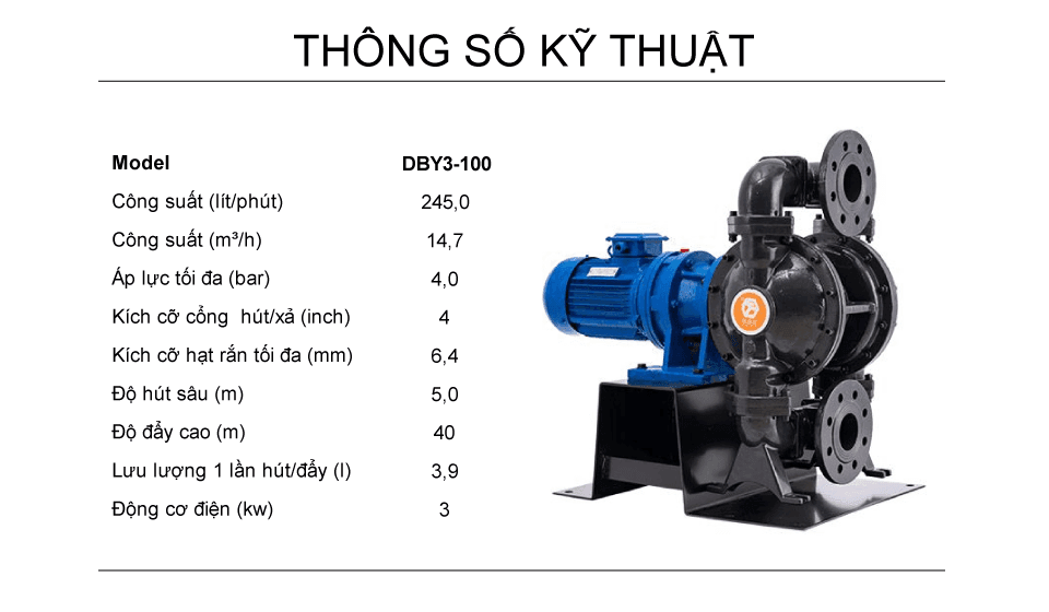 Bơm Màng Điện GODO DBY3-100 GANG