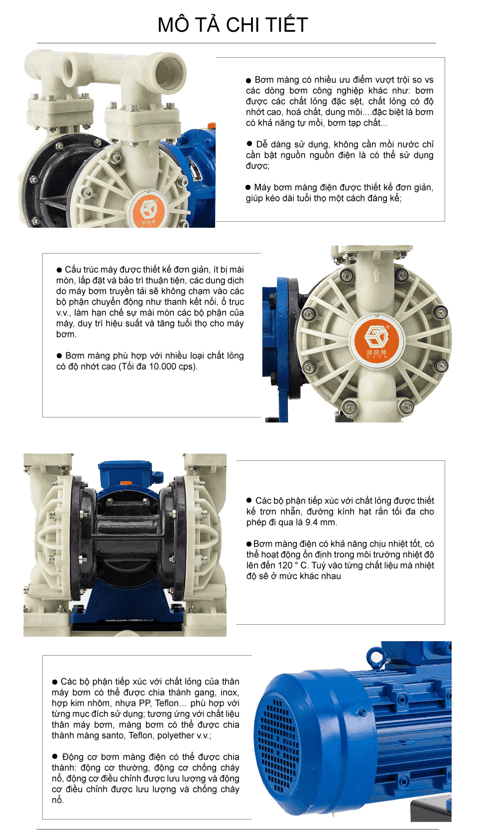 Bơm Màng Điện GODO DBY3-40 Nhựa PP
