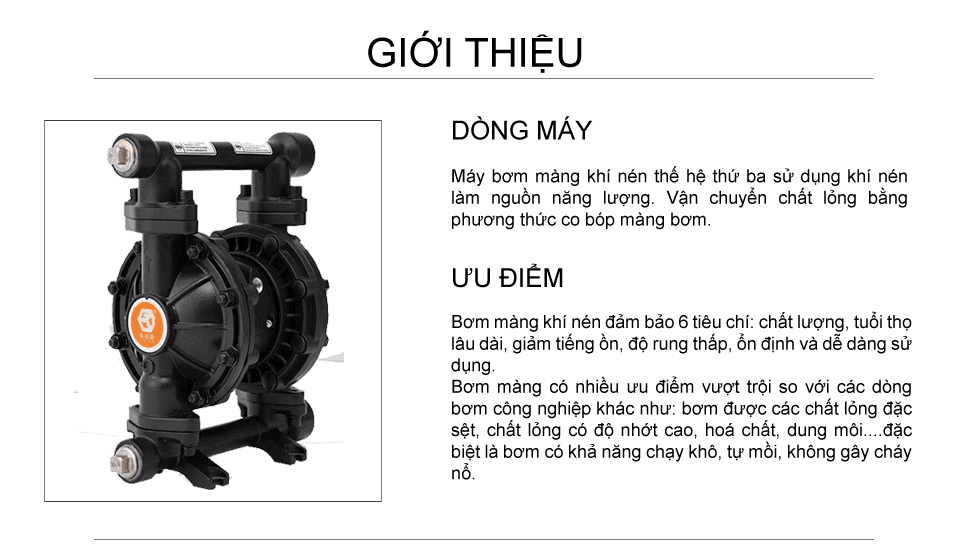 Bơm Màng Khí Nén GODO QBY3 20-25 gang