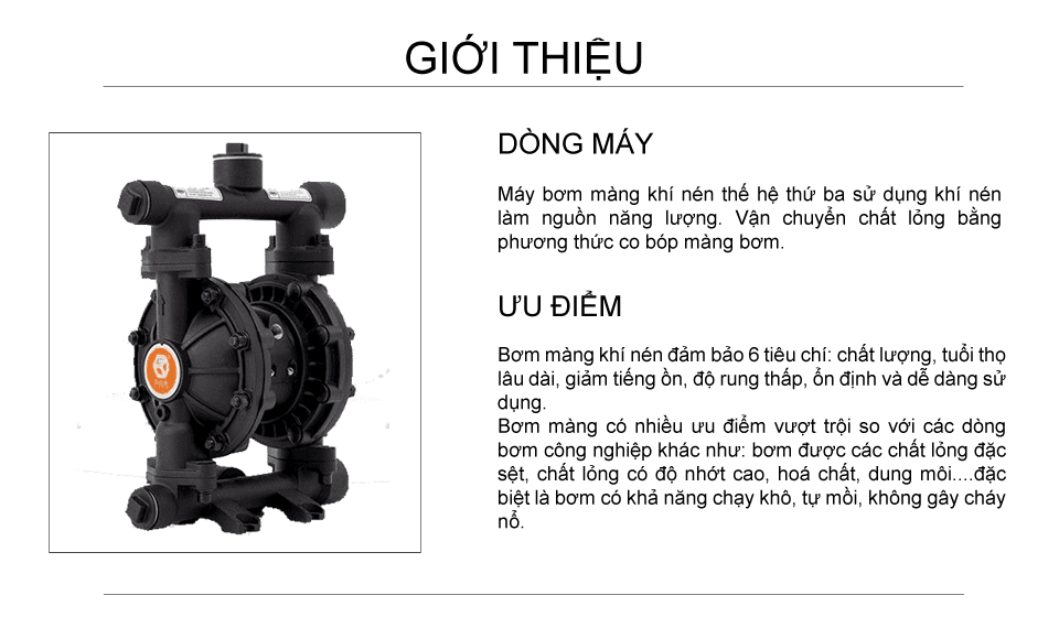 Bơm Màng Khí Nén GODO QBY3-20-25- hợp kim nhôm