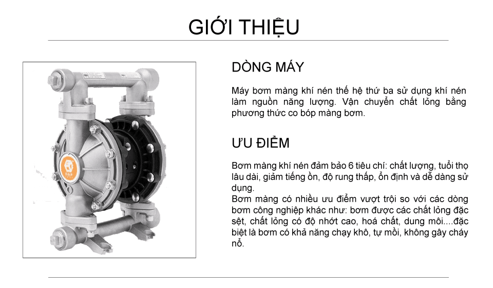 Bơm Màng Khí Nén GODO QBY3-20 INOX