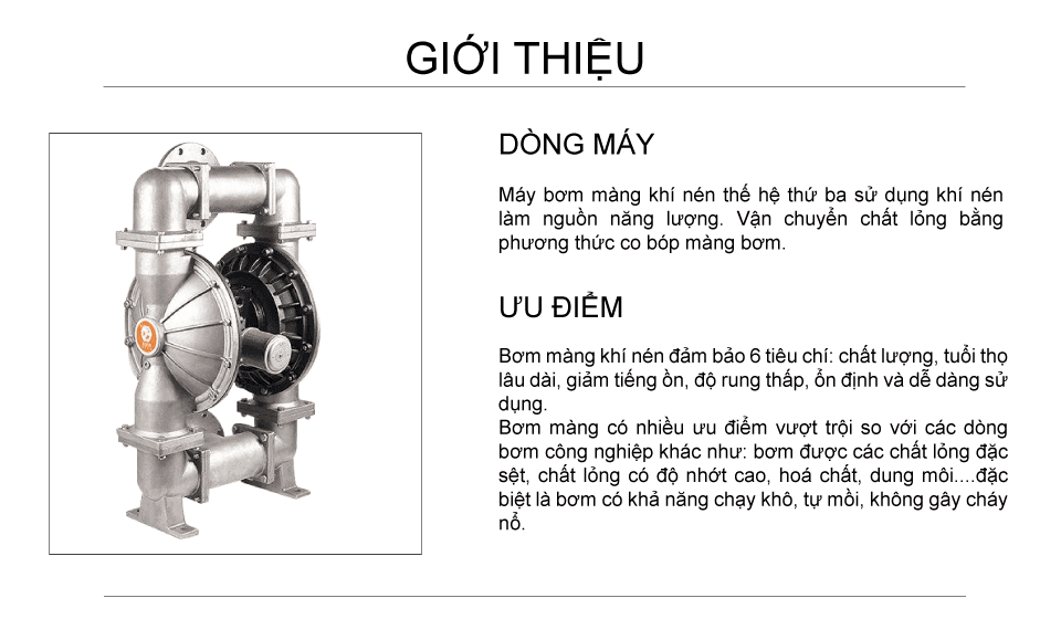Bơm Màng Khí Nén GODO QBY3-125 INOX