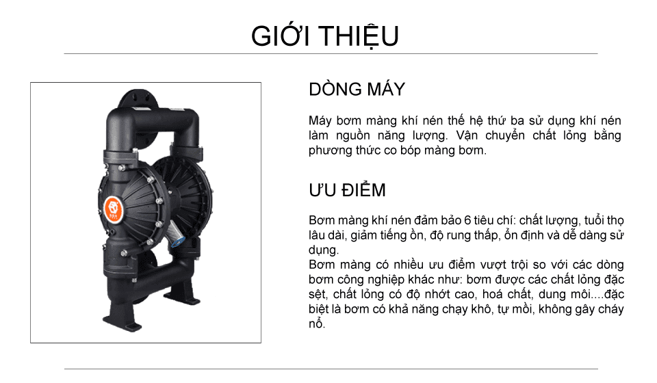 Bơm Màng Khí Nén GODO QBY3-80-100 Hợp kim nhôm