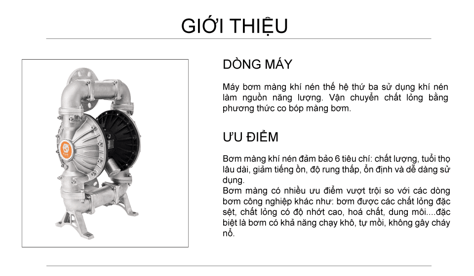 Bơm Màng Khí Nén GODO QBY3-80 INOX