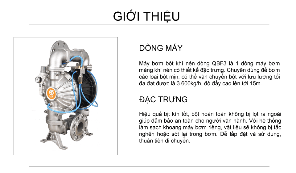Bơm Màng Bột GODO QBF3-80/100 INOX