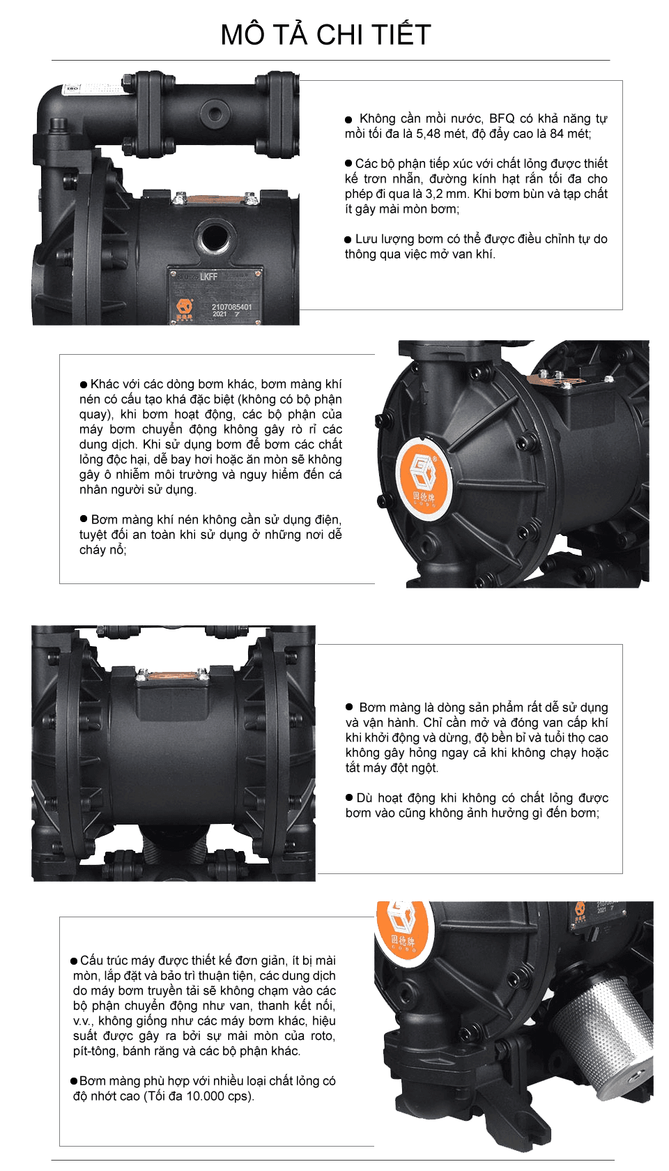 Bơm Màng Khí Nén GODO BFQ-25 GANG