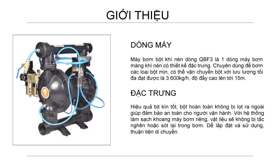 Bơm Màng Bột GODO QBF3-50/65 GANG