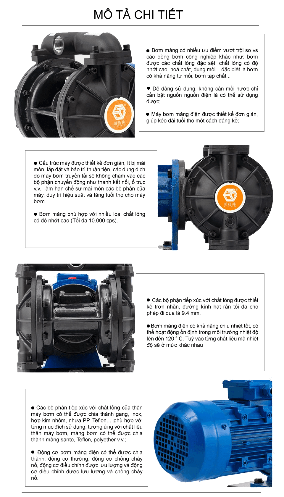 Bơm màng điện GODO BFDS-25 Hợp kim nhôm