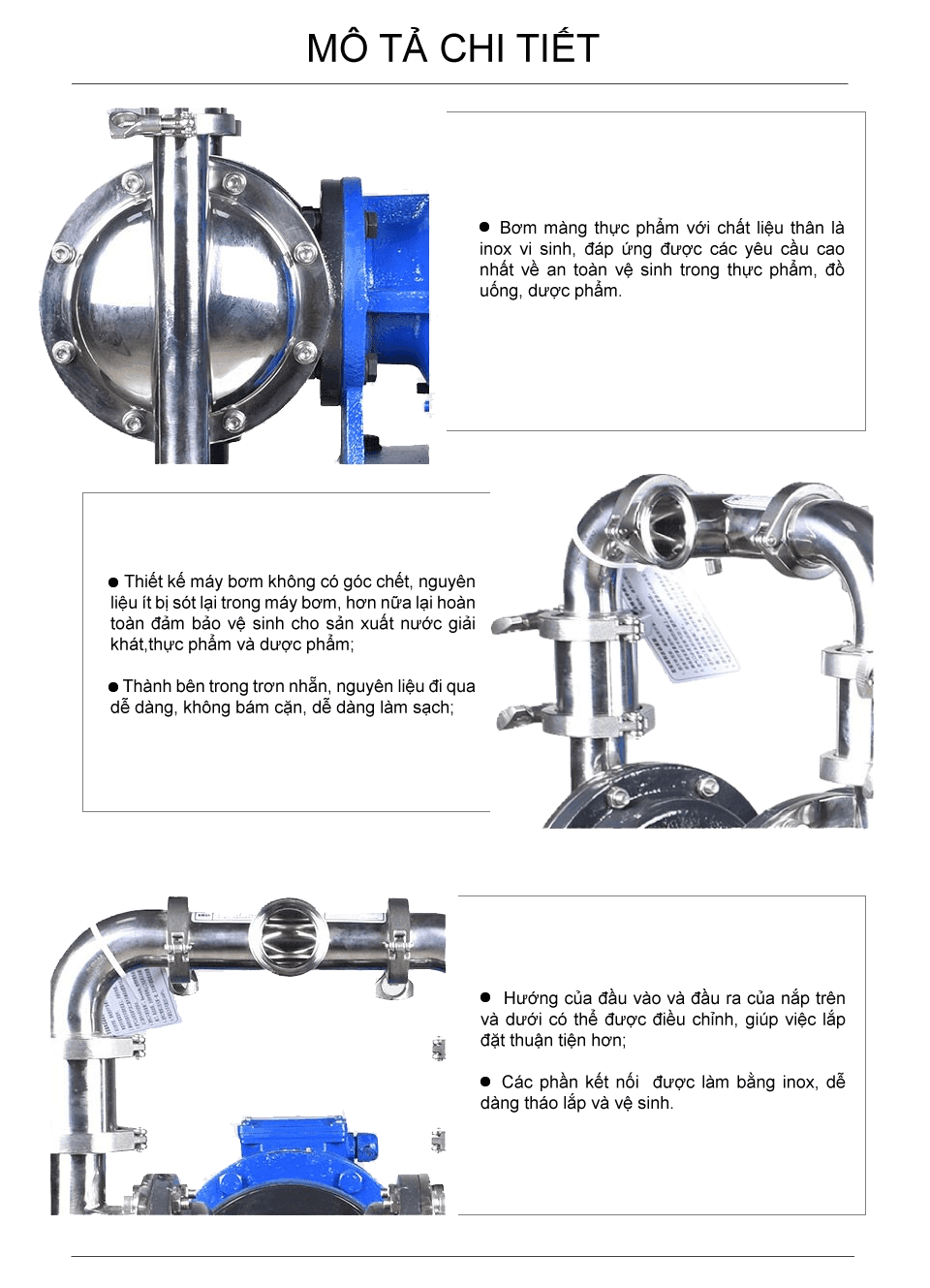 Mô tả chi tiết bơm màng điện thực phẩm GODO DBW3-40