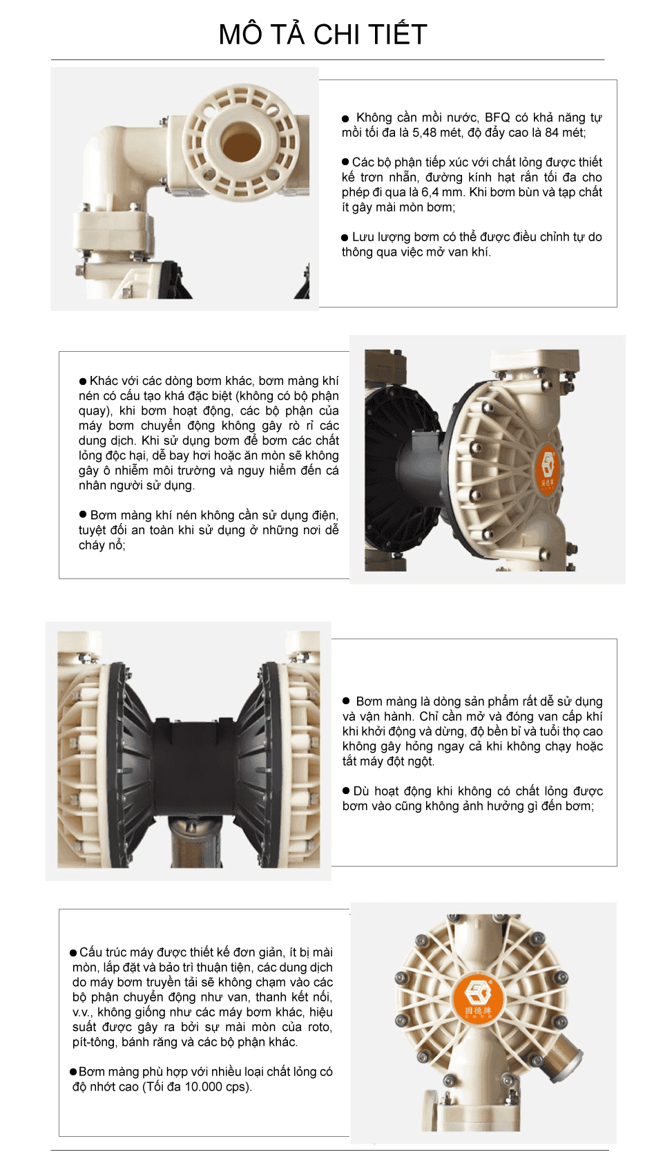 BFQ-50-Nhựa PVDF -ưu-điểm-bơm-màng